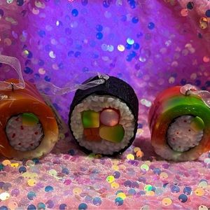 Sushi Roll Ornaments set of 3